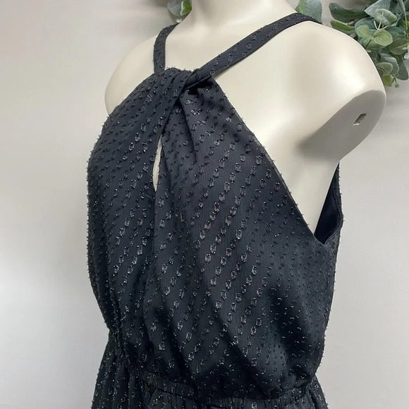 Express Black Halter Dress Keyhole Front and Back L - Picture 2 of 16
